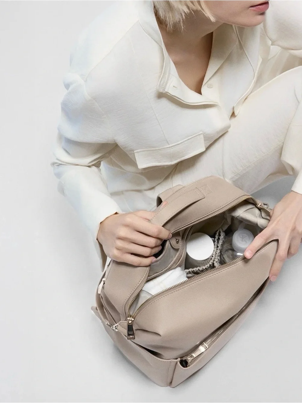 MINA BAIE Stevie Backpack (Sand) Full Size Vegan Leather